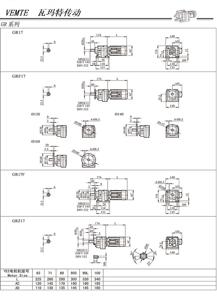 R17減速機(jī)圖紙，R00系列齒輪減速器尺寸圖